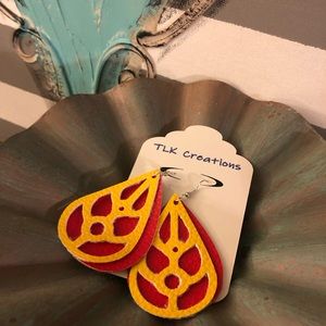 Faux leather earrings